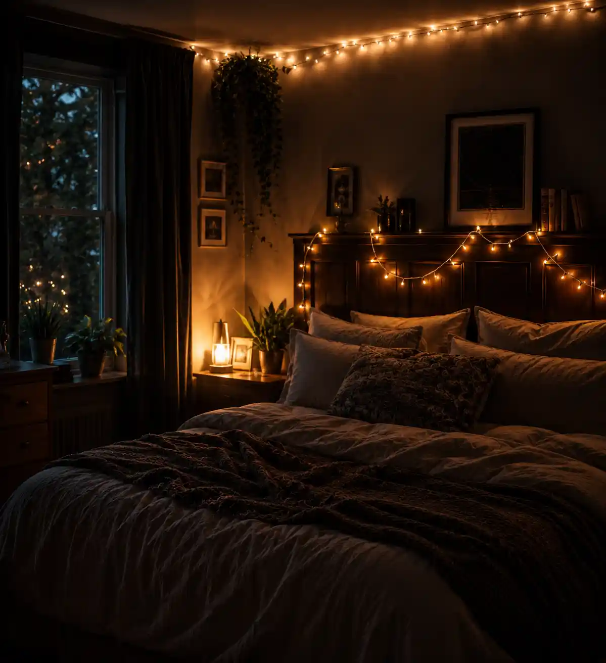 Ambient Warmth with String and Fairy Lights