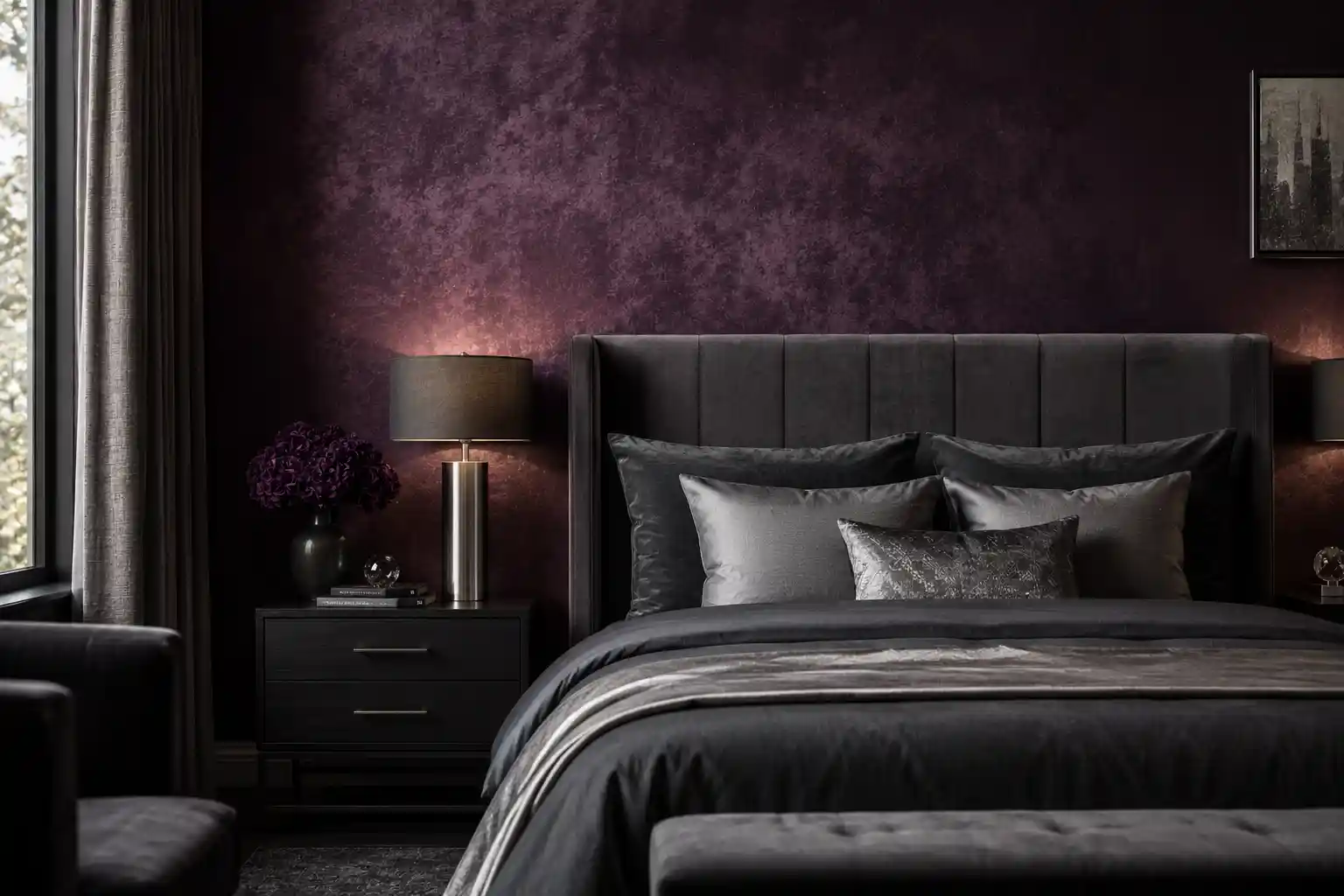 Plum Velvet Effect Wallpaper