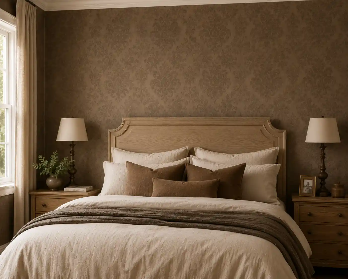 Warm Brown Wallpaper with Subtle Patterns