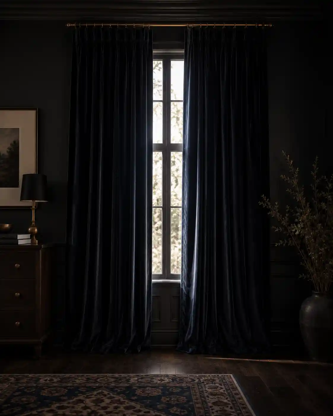 Install Heavy Velvet Drape Layers