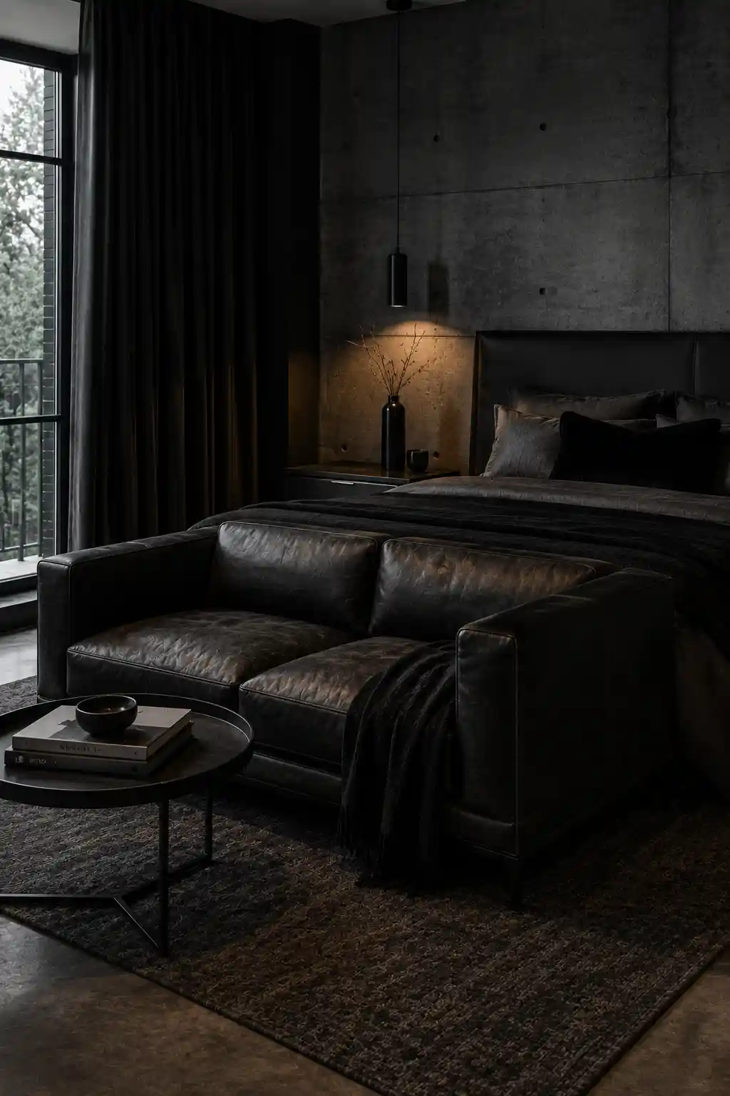 The Sophisticated Dark Leather Settee