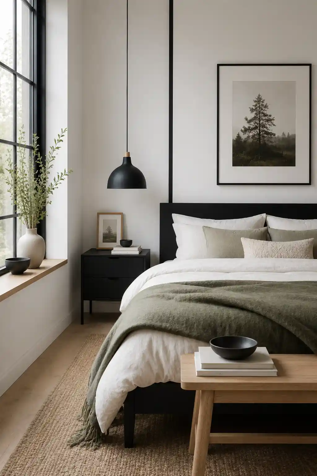 Scandinavian Noir with Muted Greens