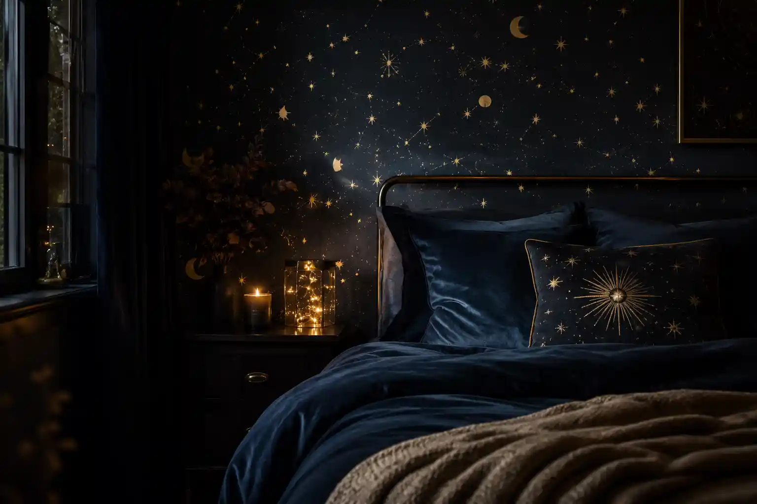Midnight Blue Celestial Motifs