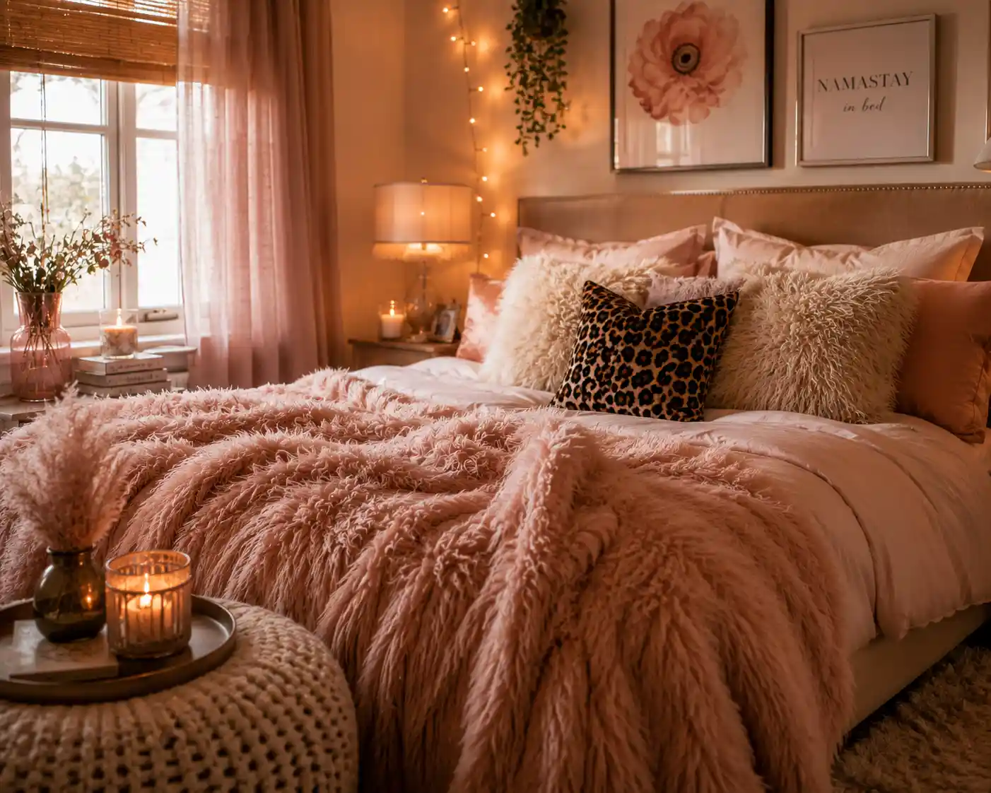 Soft Pink Faux Fur and Cheetah Prints