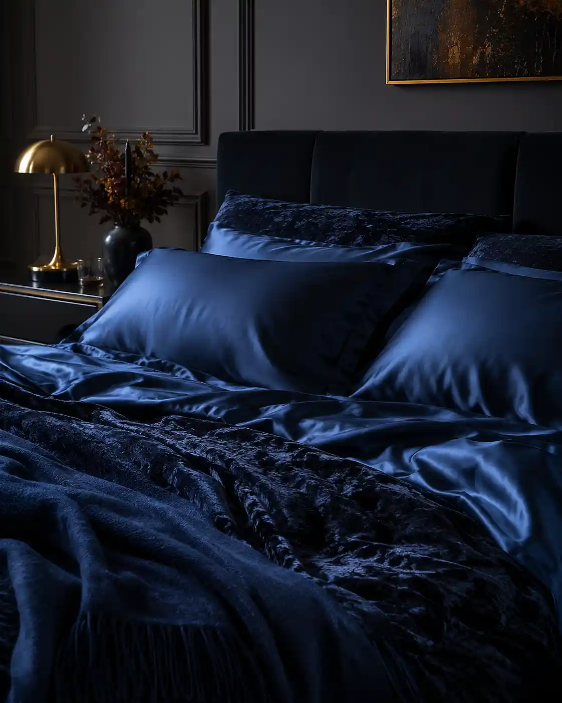 Layering Deep Sapphire Blue Bedding