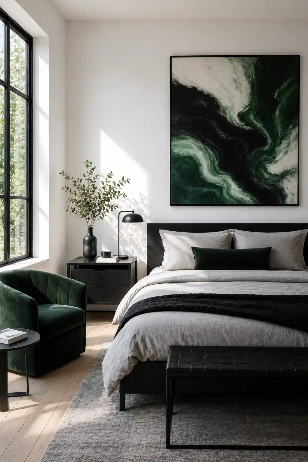 Abstract Art Focal Point in Emerald