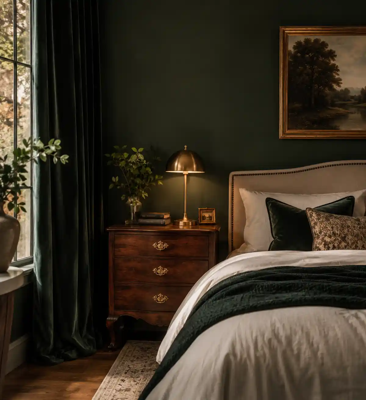 Forest Green Accents and Gold Hardware