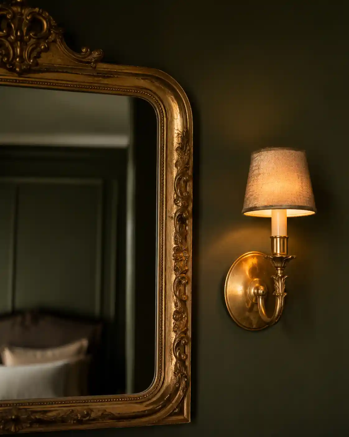 Vintage Gold Accents against Forest Green
