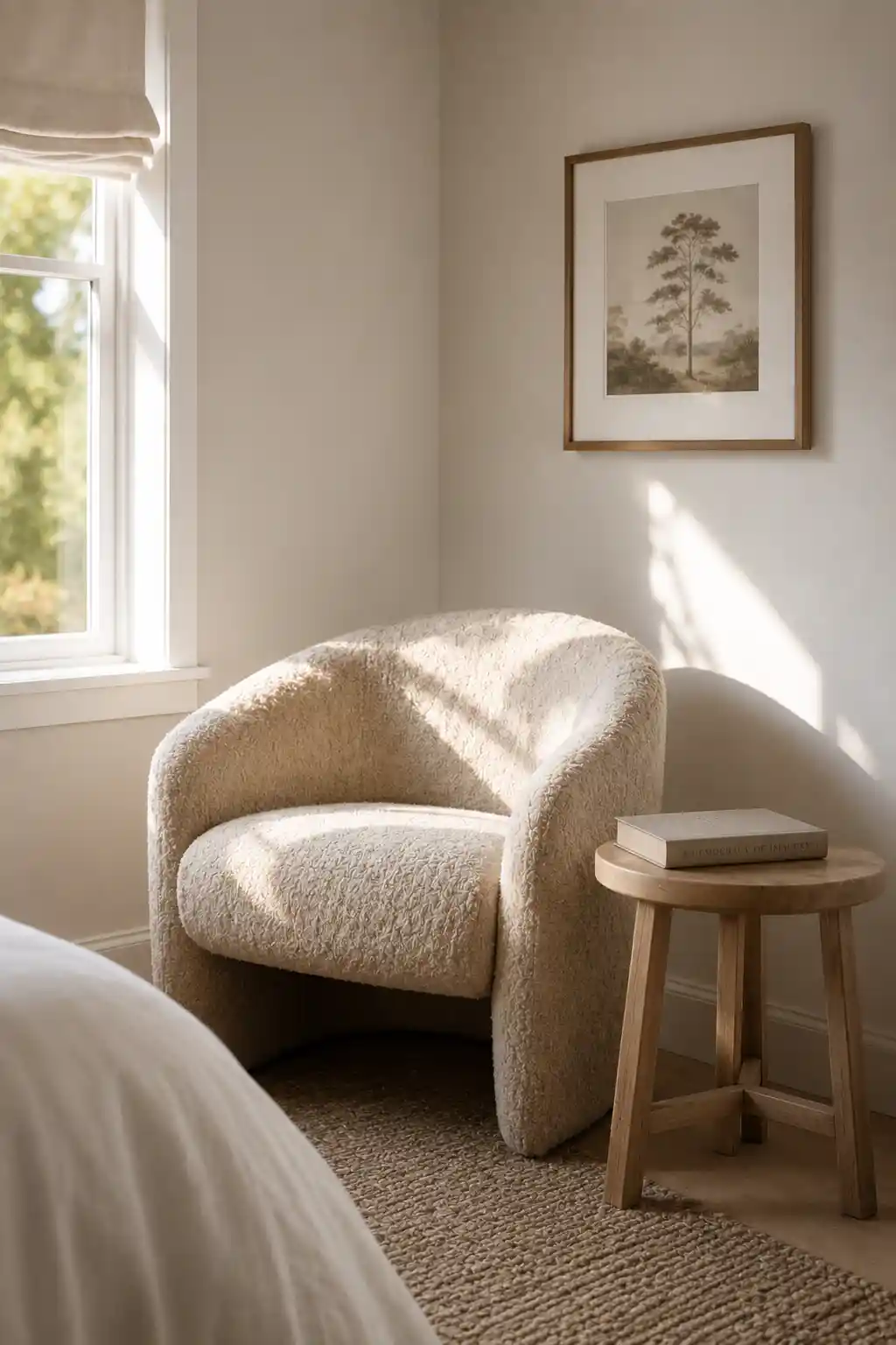 A Single Statement Boucle Armchair