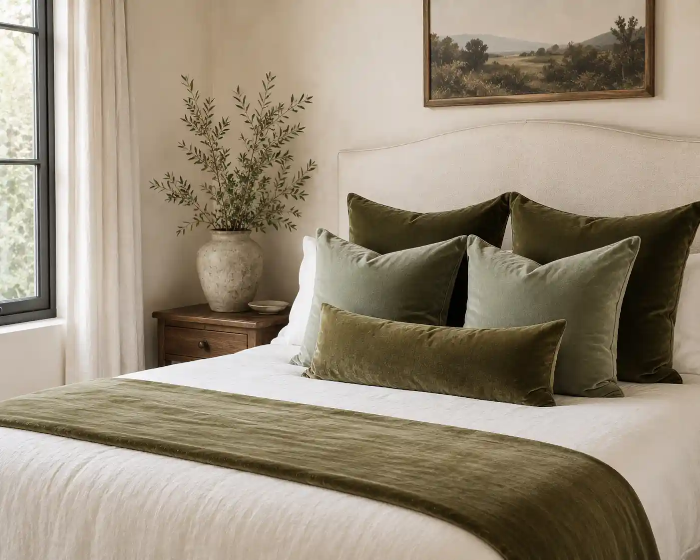 Muted Olive Green Accents