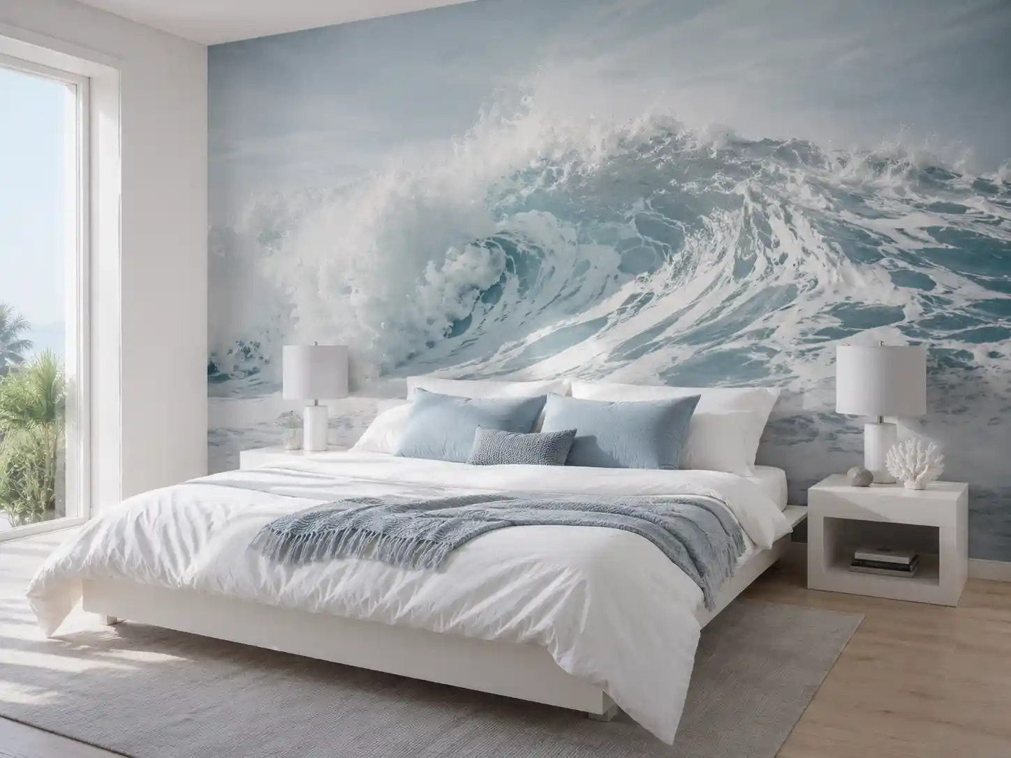 Immersive Ocean-Wave Wall Murals