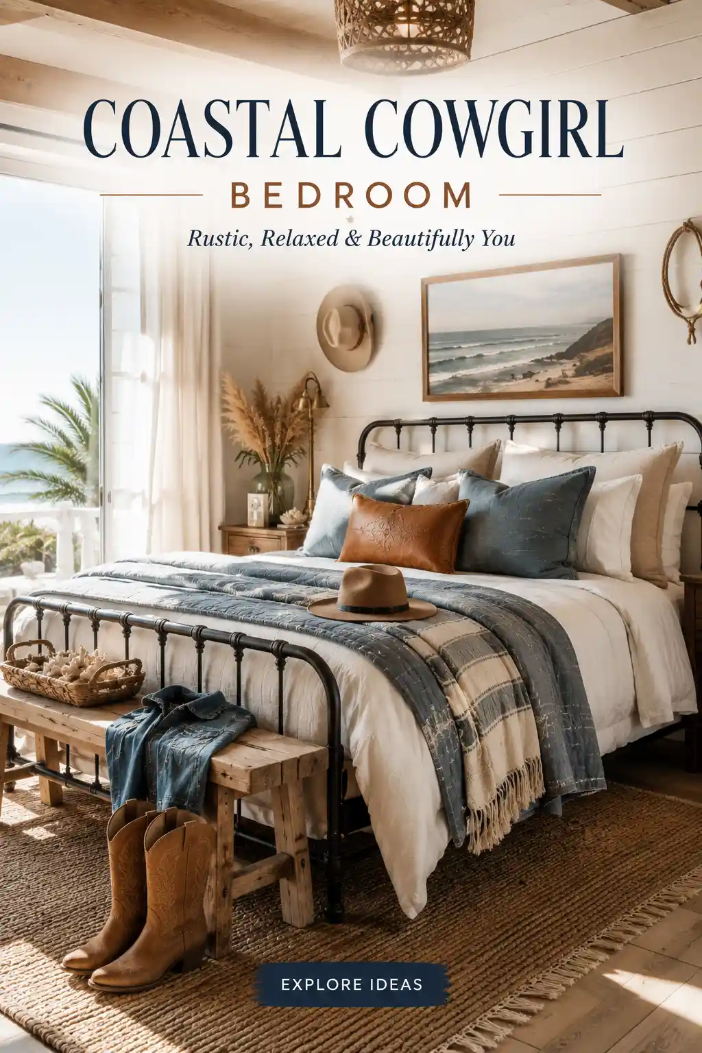 13 Dreamy Coastal Cowgirl Bedroom Ideas for a Rustic Seaside Escape