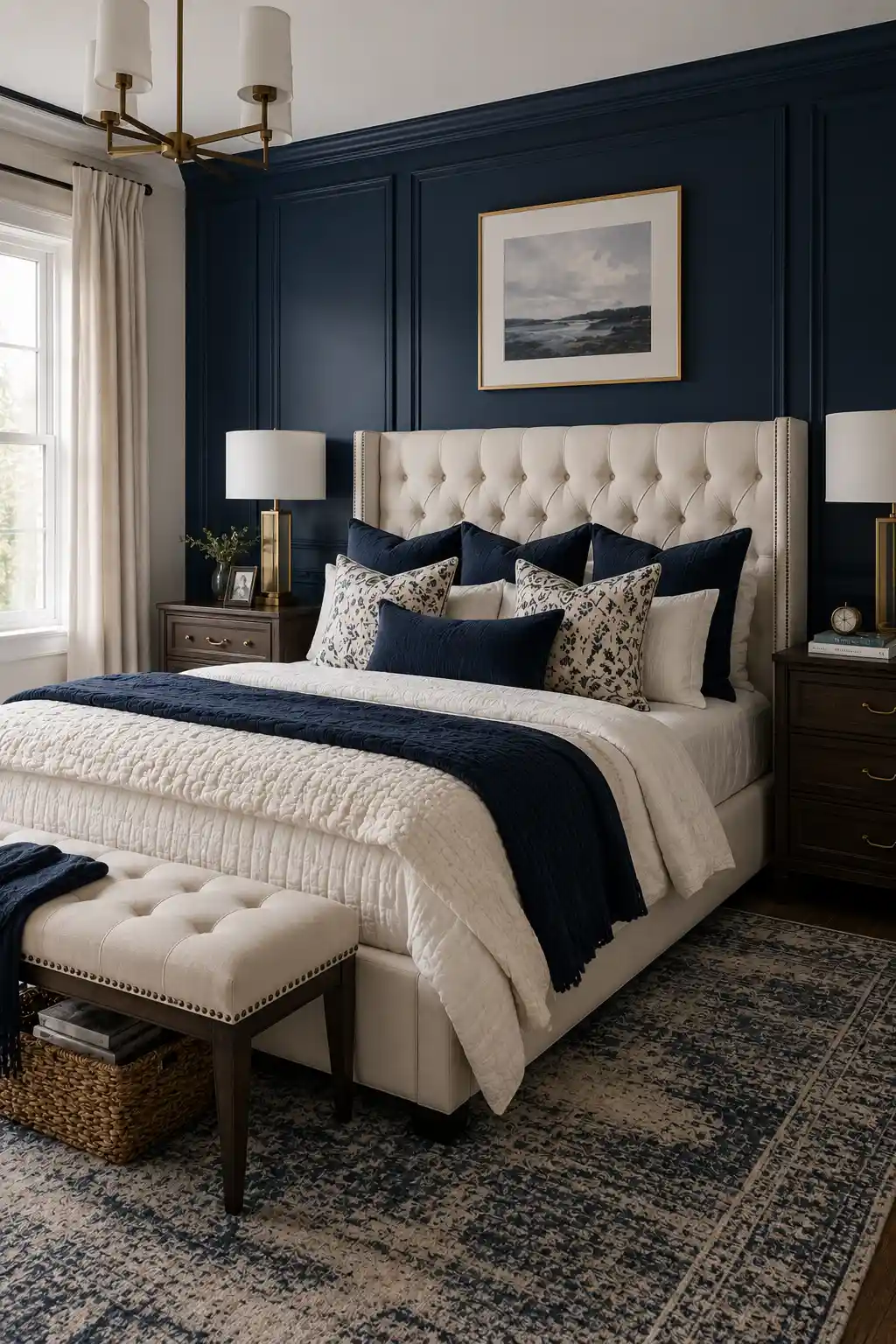 Modern Architectural Navy with Brass Accents