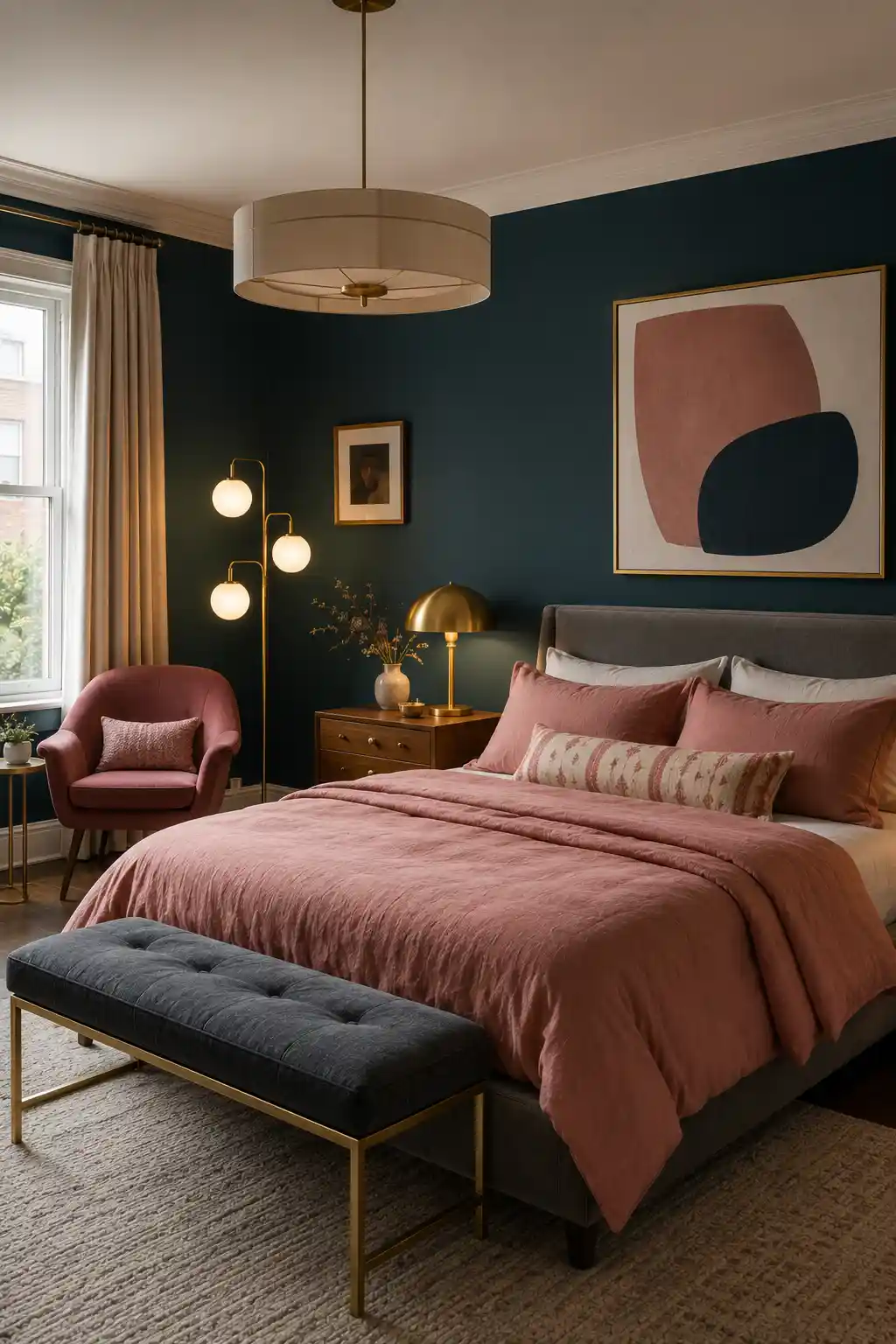Moody Teal and Dusty Rose