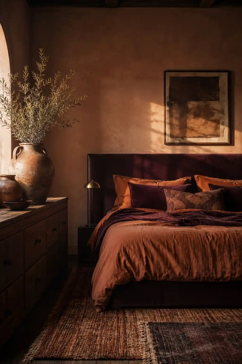 Deep Plum and Terracotta Warmth