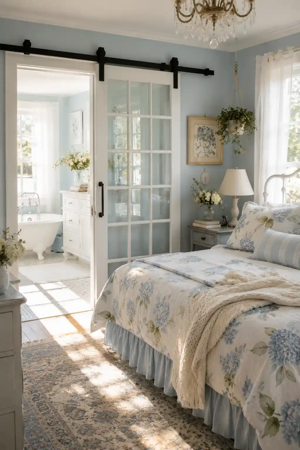 Airy and Bright Window-Pane Barn Doors
