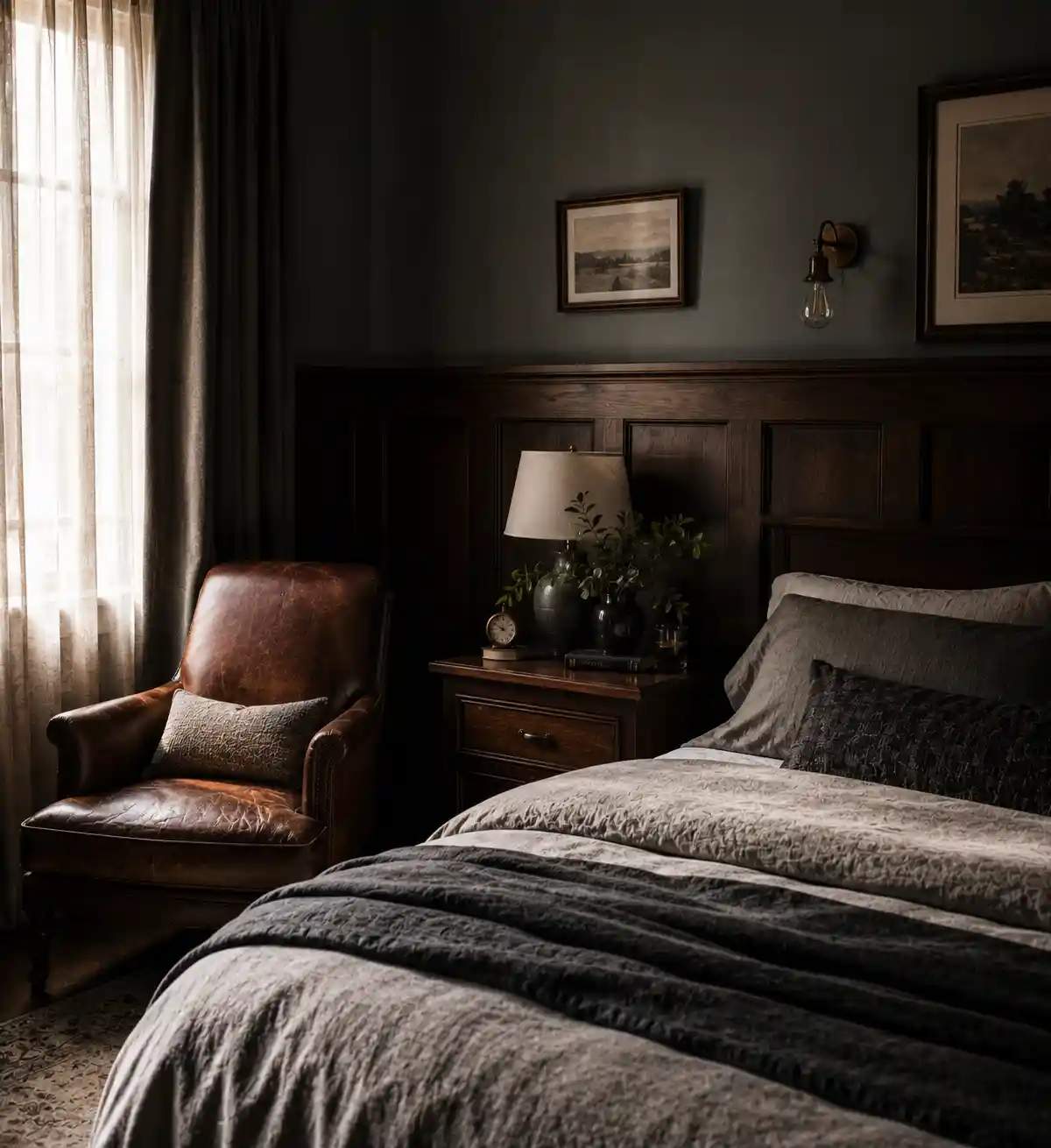 Dark Wood Paneling for Architectural Depth