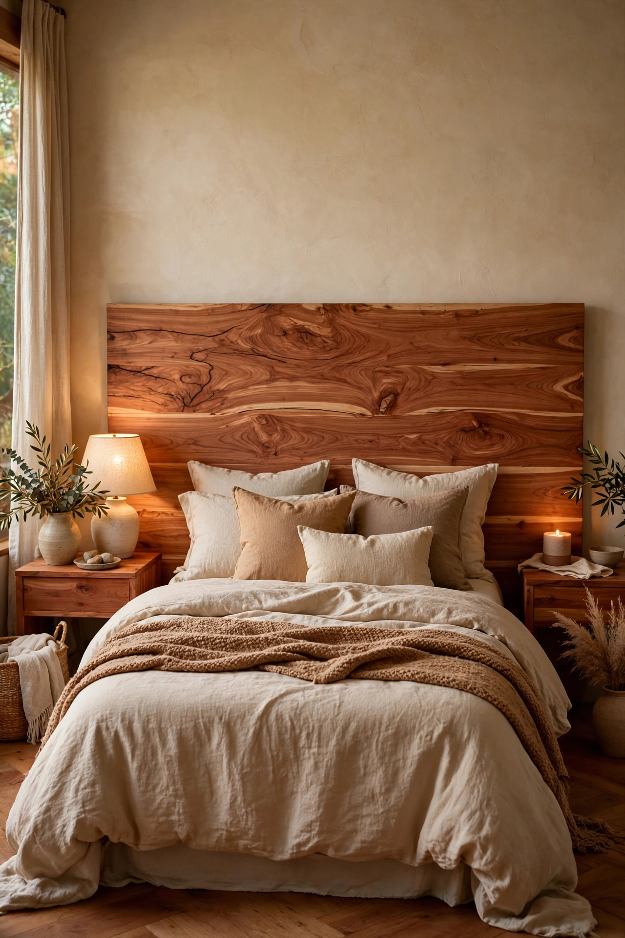 Earthiness Through Natural Cedar Headboards