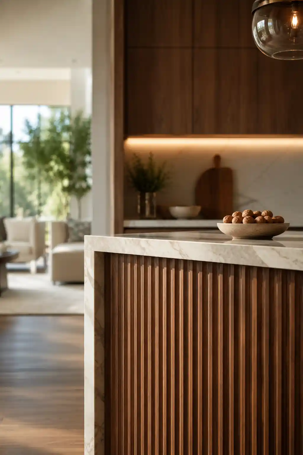 Textural Depth with Reeded Wood Details