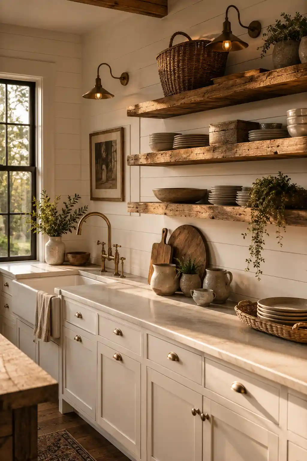 Organic Wood and Open Shelving