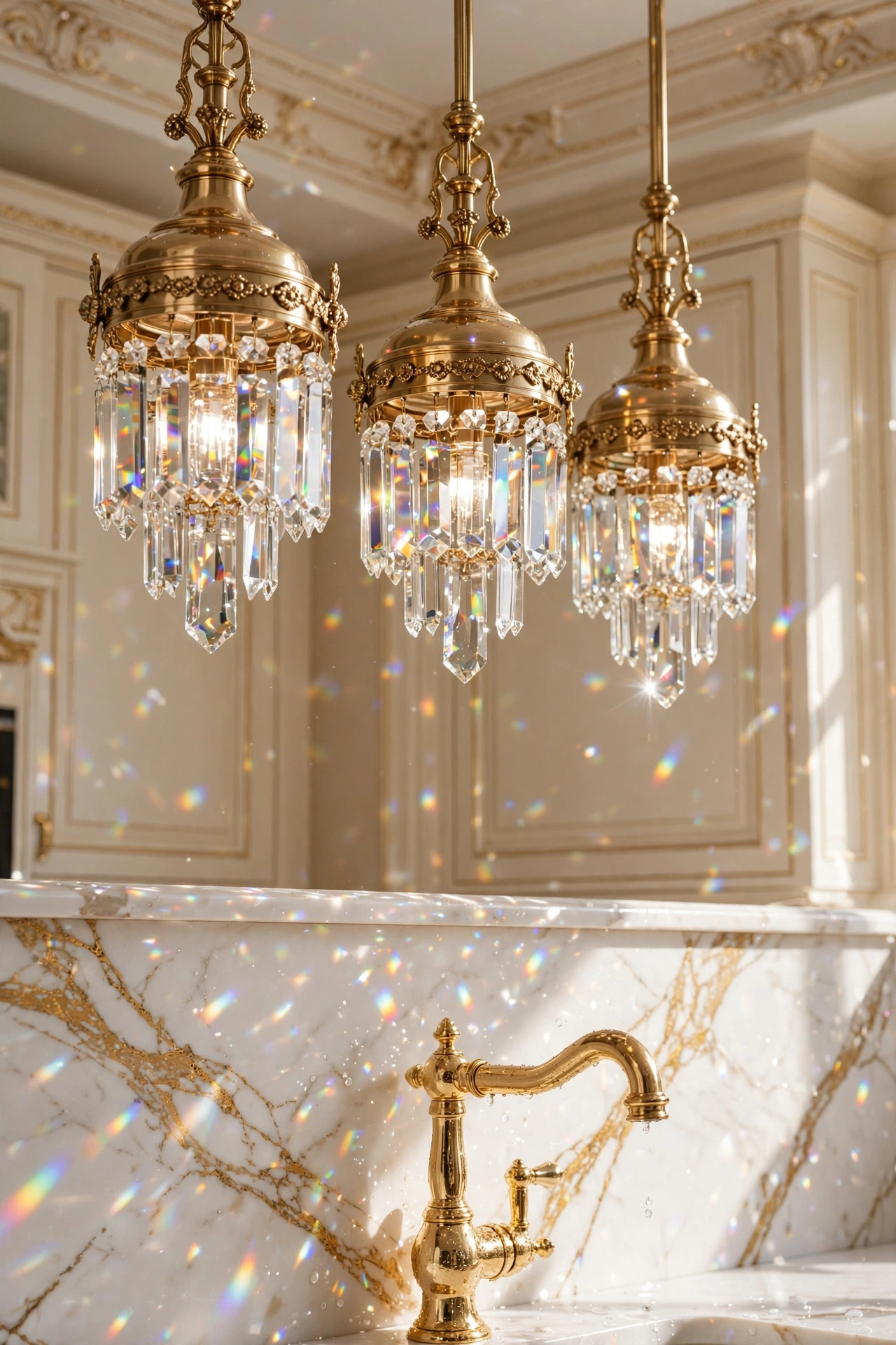 Glamorous Brass and Crystal Accents