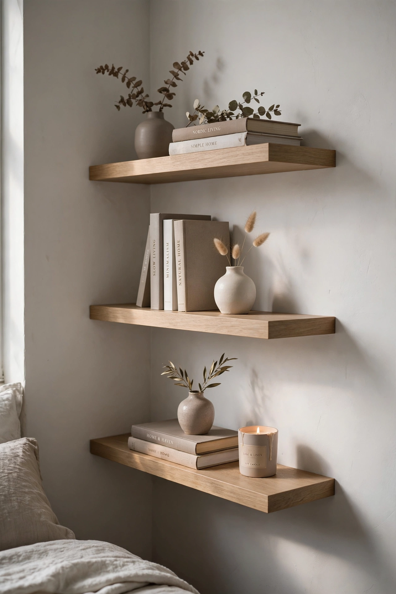Maximize Verticality With Curated Floating Shelves