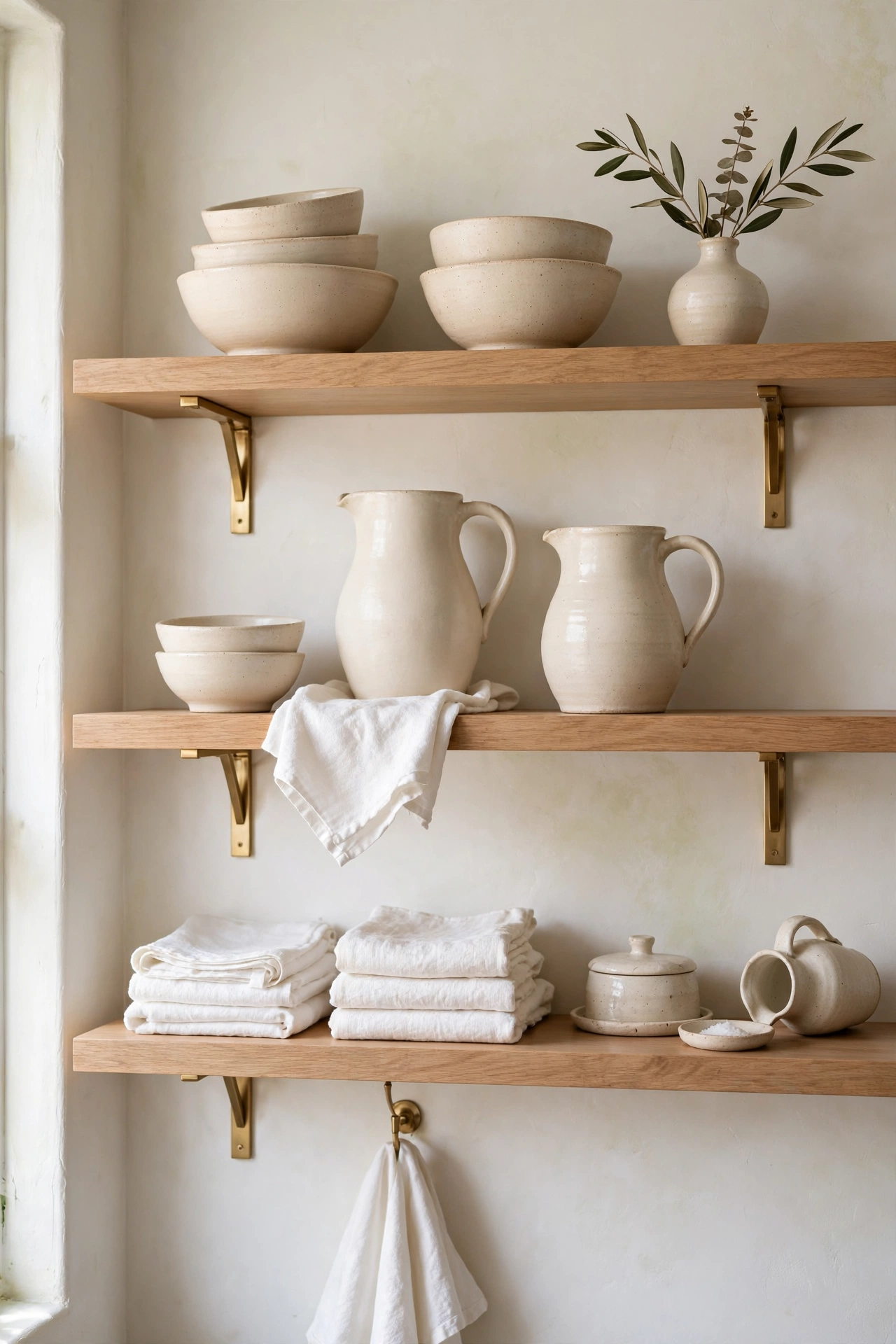 Curated Open Shelving with Ceramics