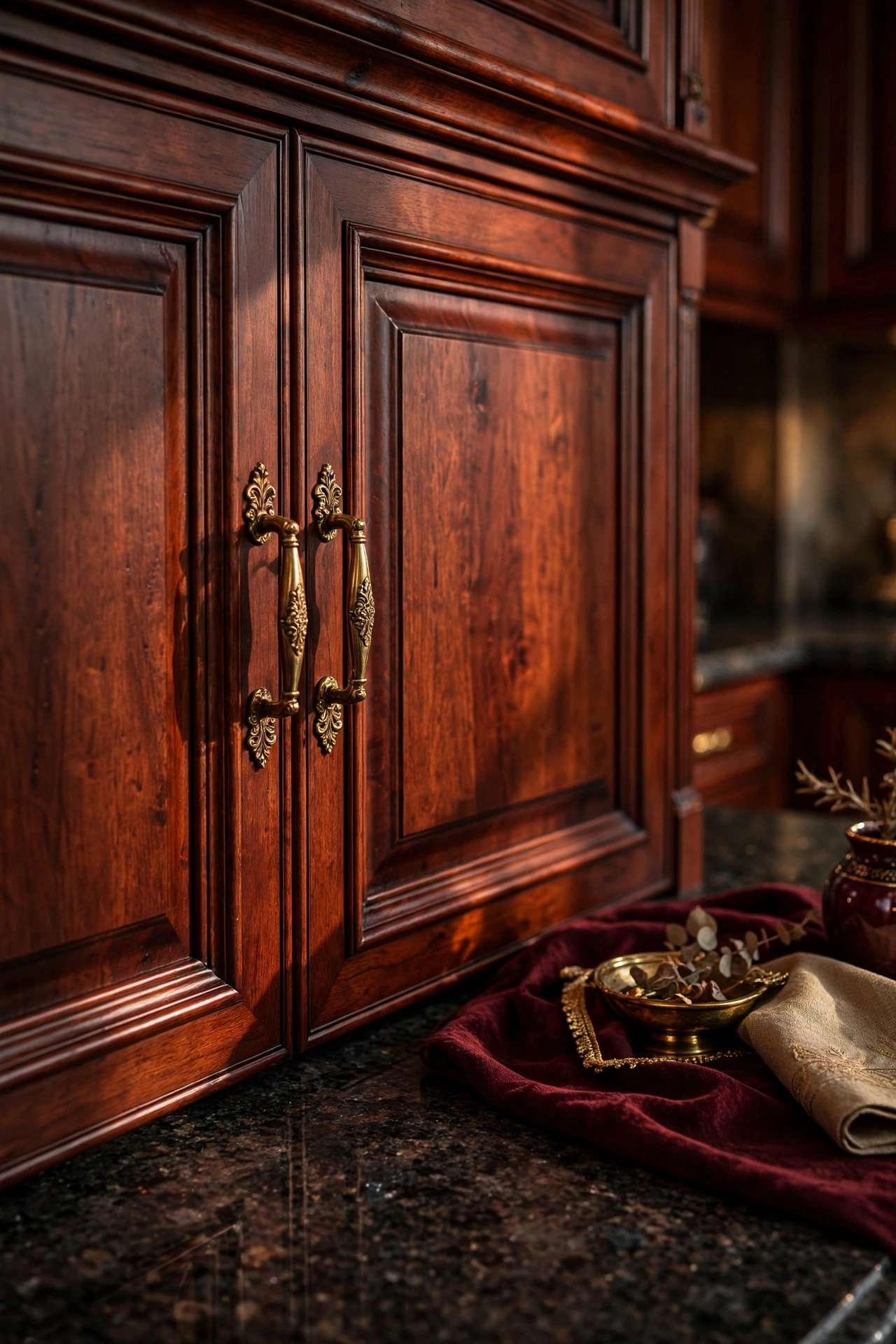 Rich Luxury with Stained Cherry Wood