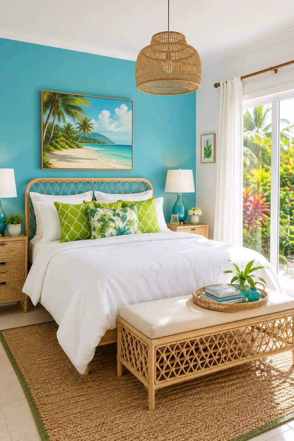 Tropical Turquoise and Apple Green