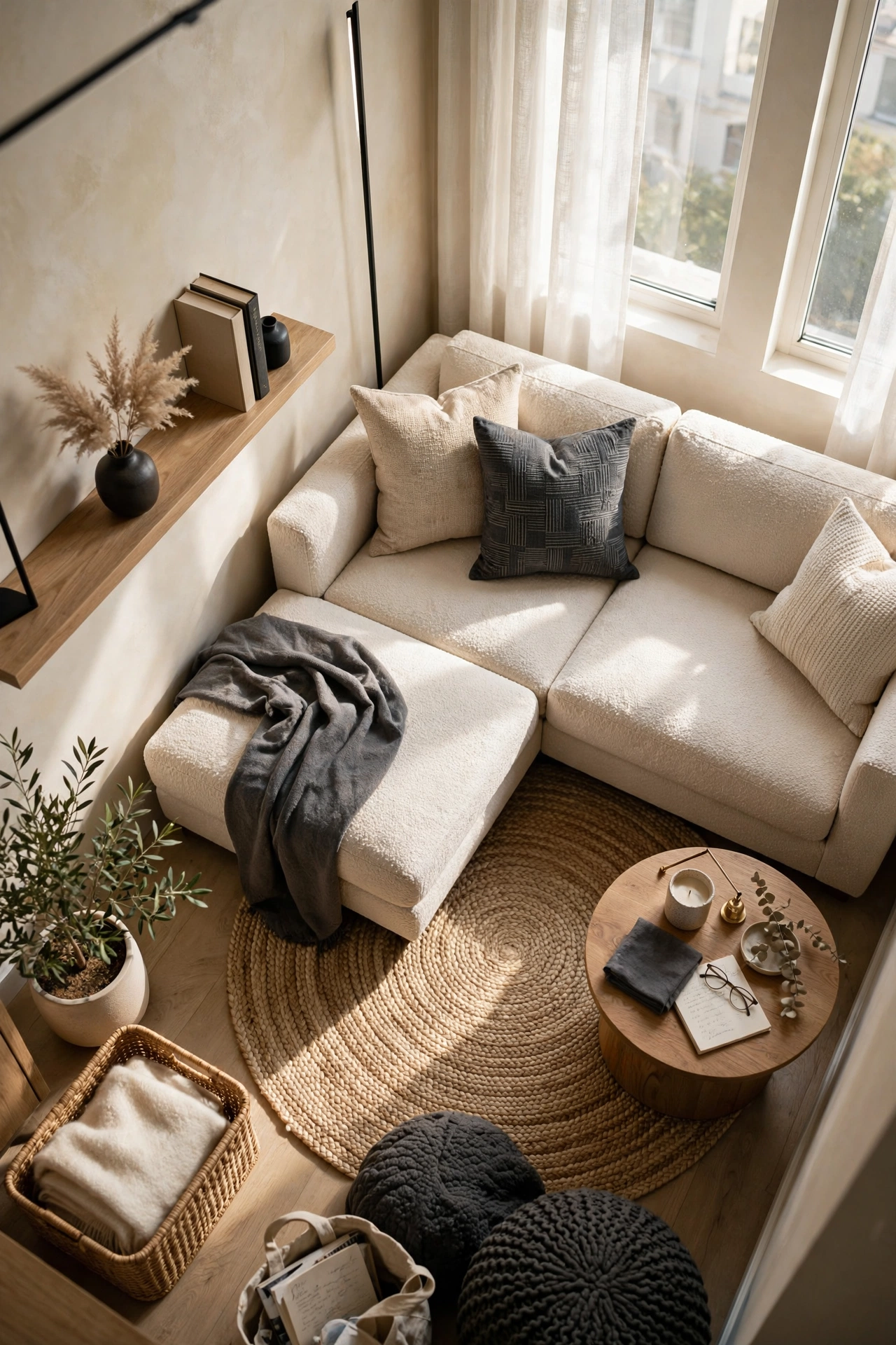 Compact L-Shaped Corner Sectional