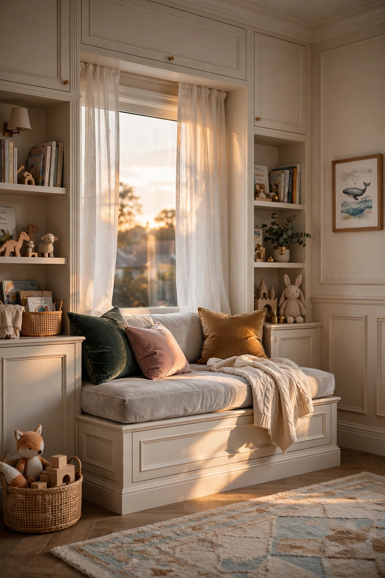 Built-in Corner Reading Benches