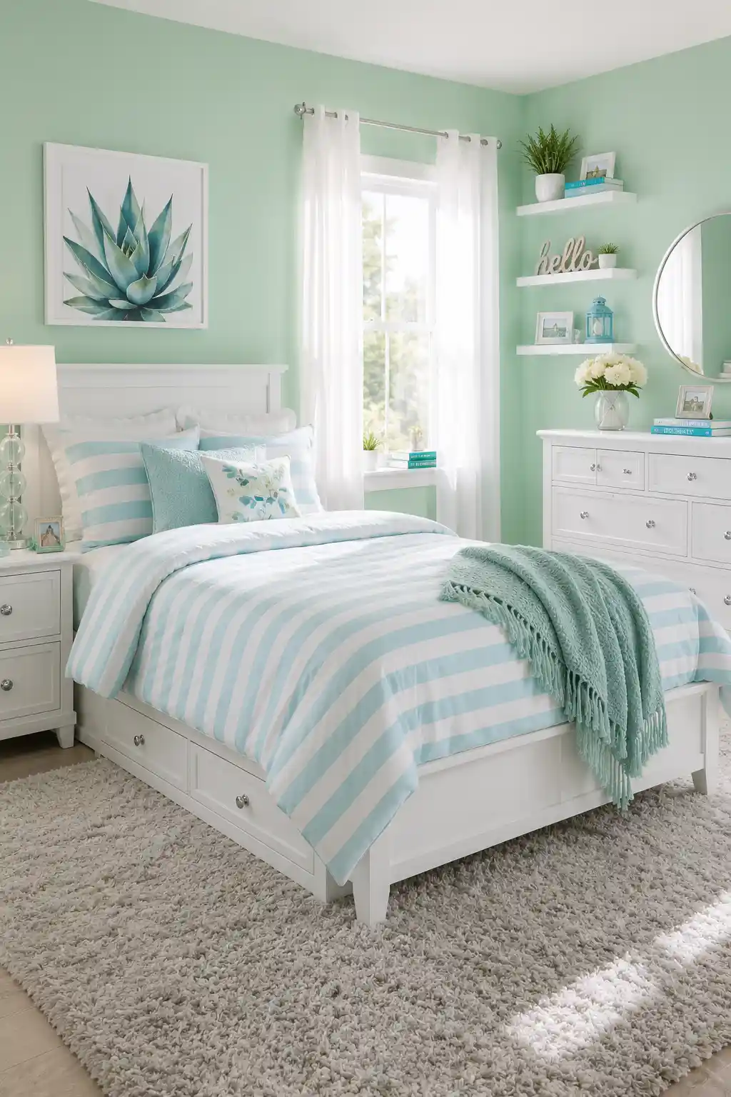 Fresh Pastel Mint and Light Blue