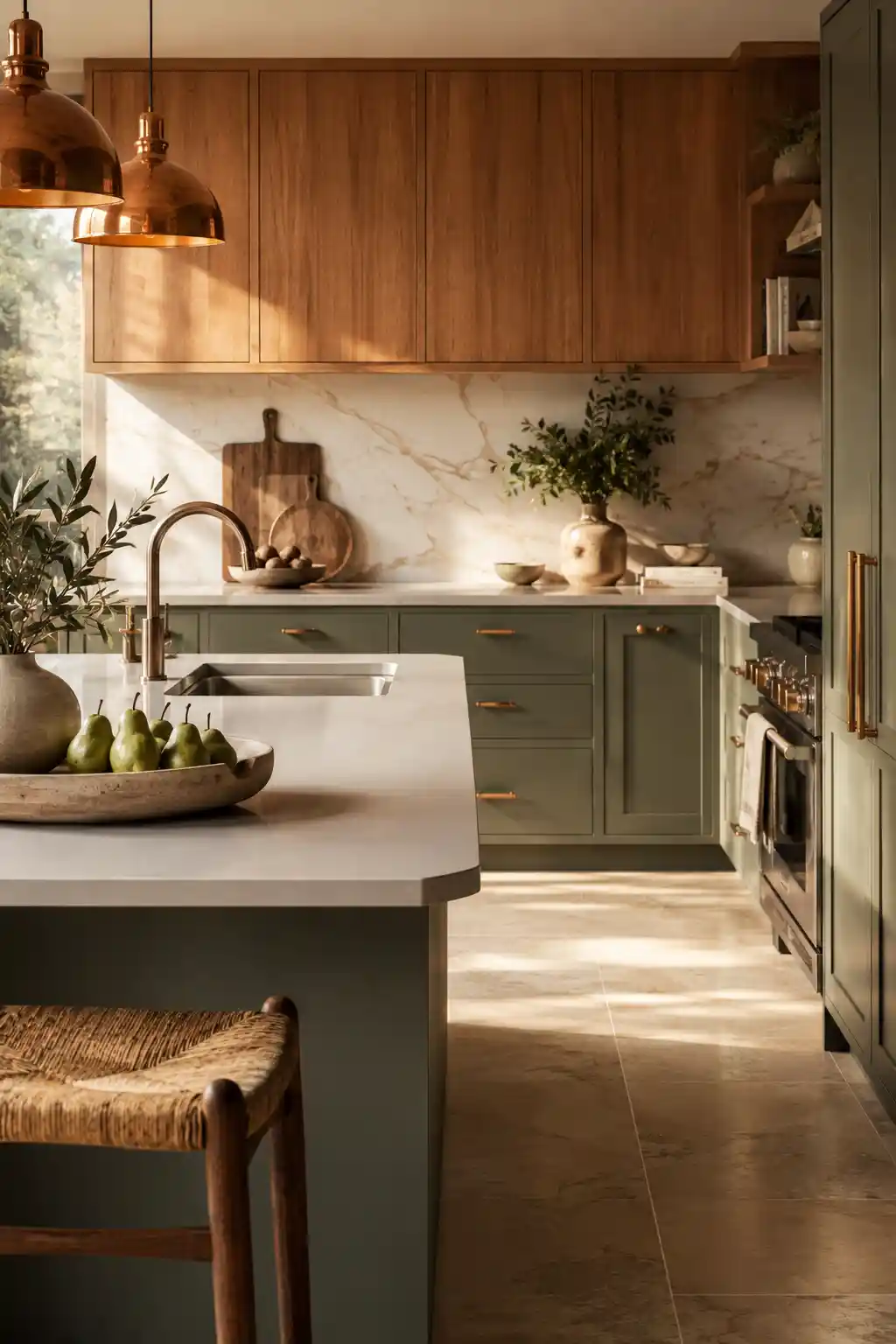 Muted Sage and Warm Cedar Wood