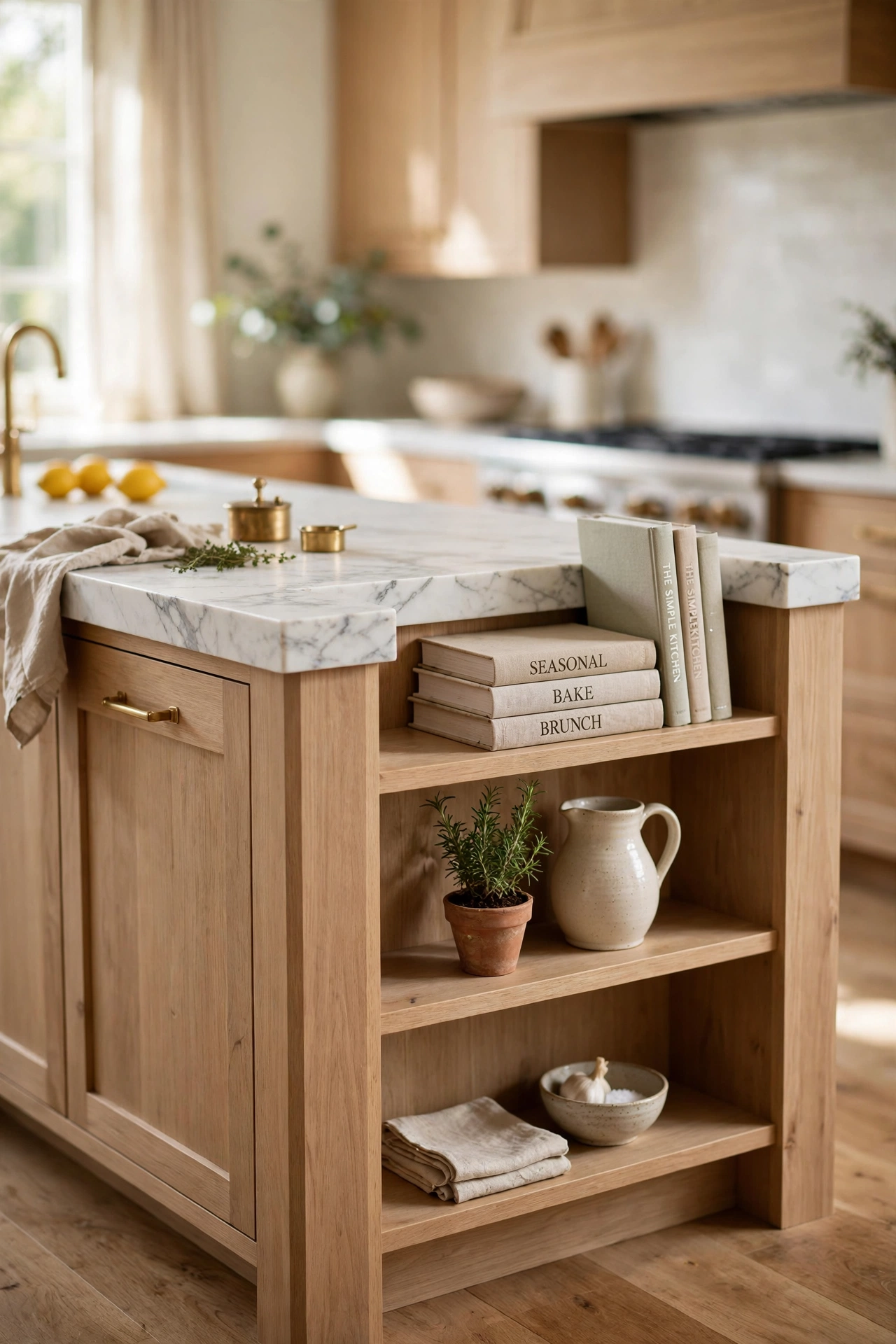 Integrated Open Shelving for Styling