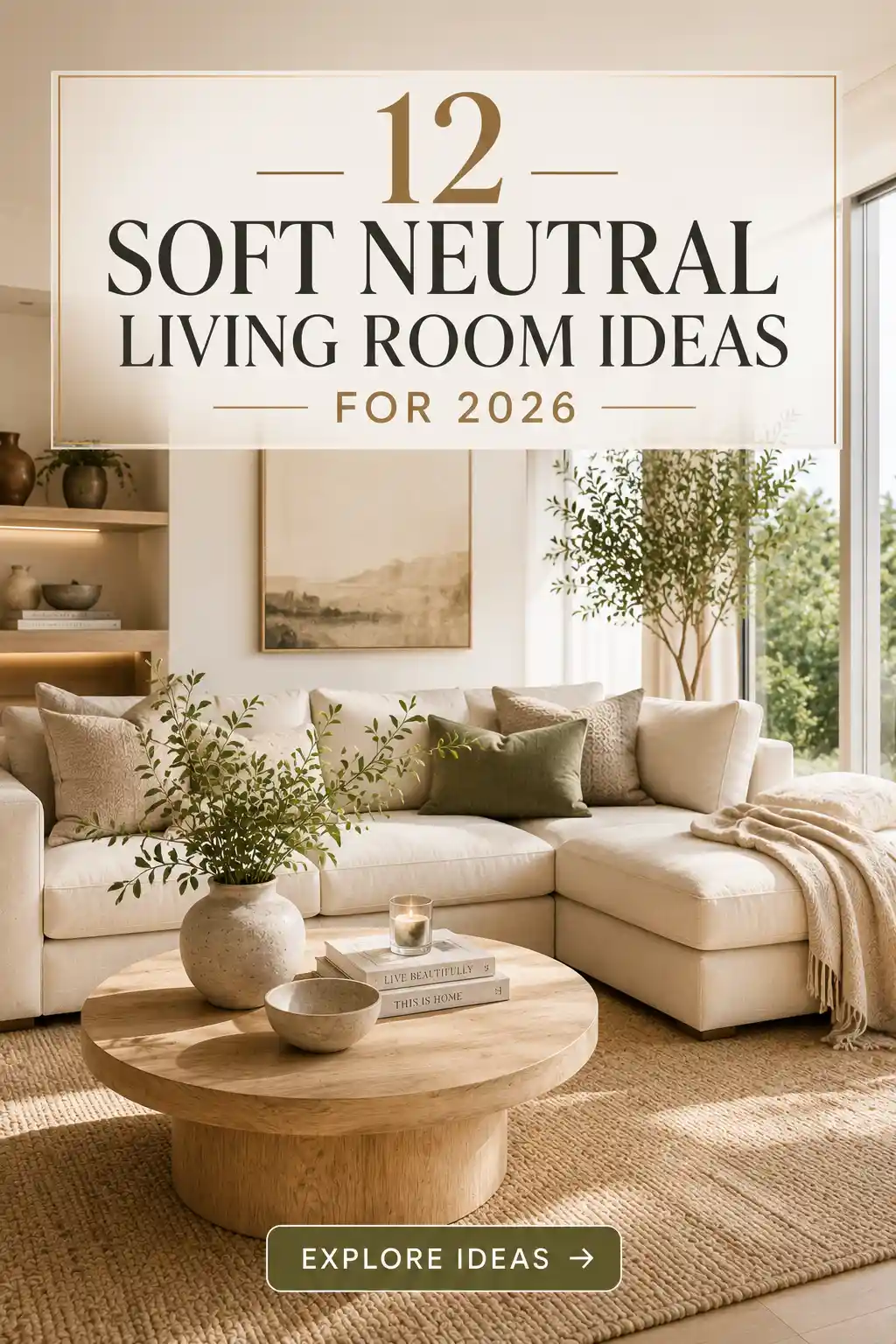 12 Soft Neutral Living Room Ideas for 2026 for a Serene Home