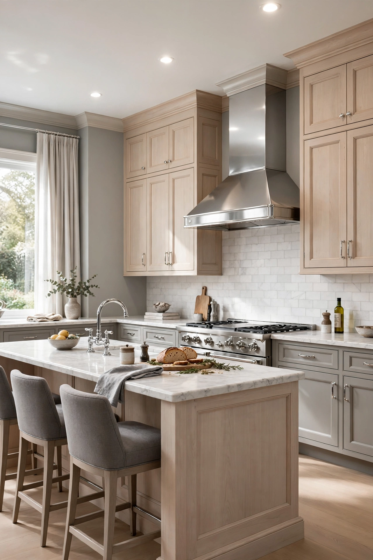 Timeless Luxury with Wood and Marble