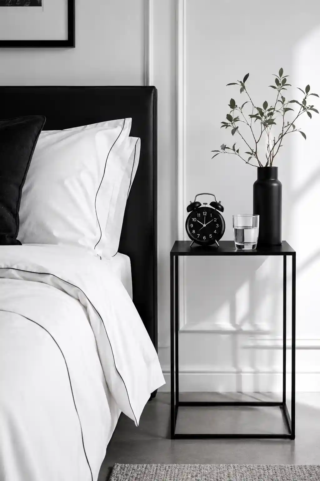 Minimalist Black Powder-Coated Iron Frame