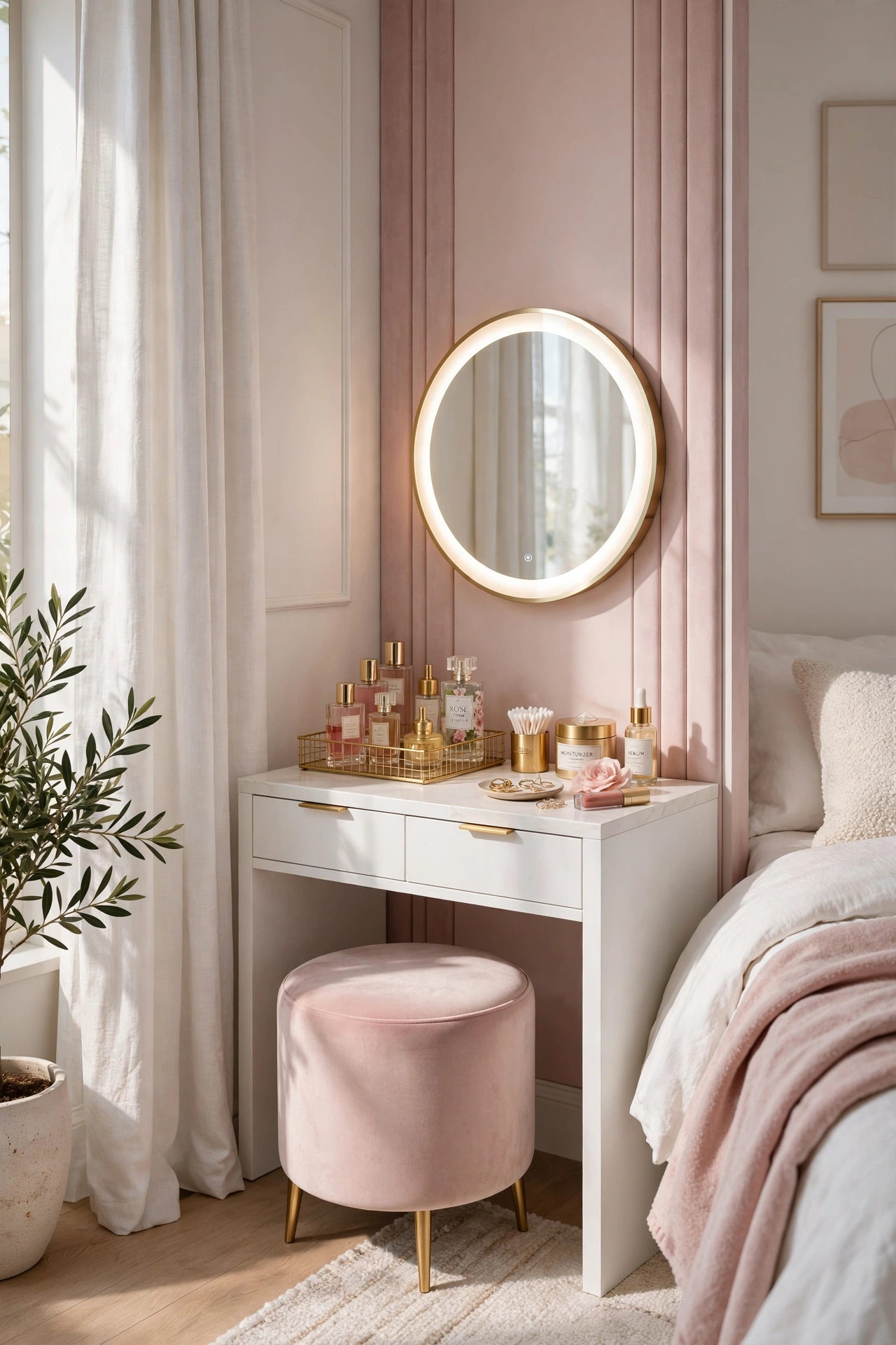 Set Up a Glamorous Corner Vanity