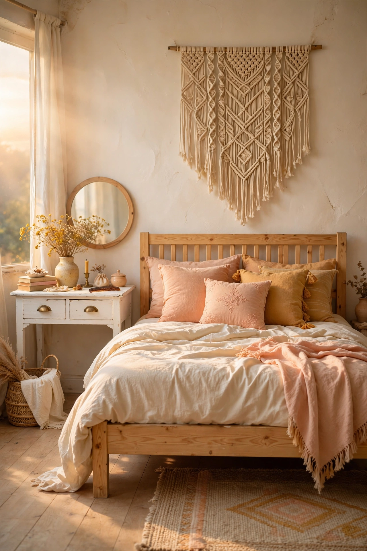 Peach, Ochre, and Soft Cream