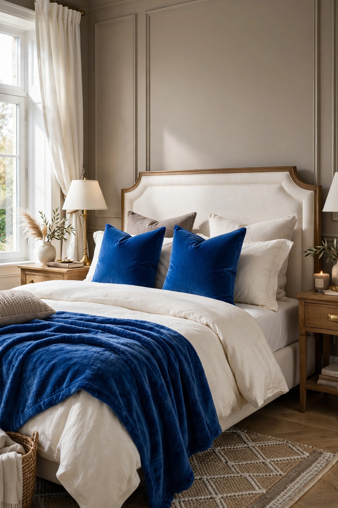 Royal Blue Pops in a Neutral Room