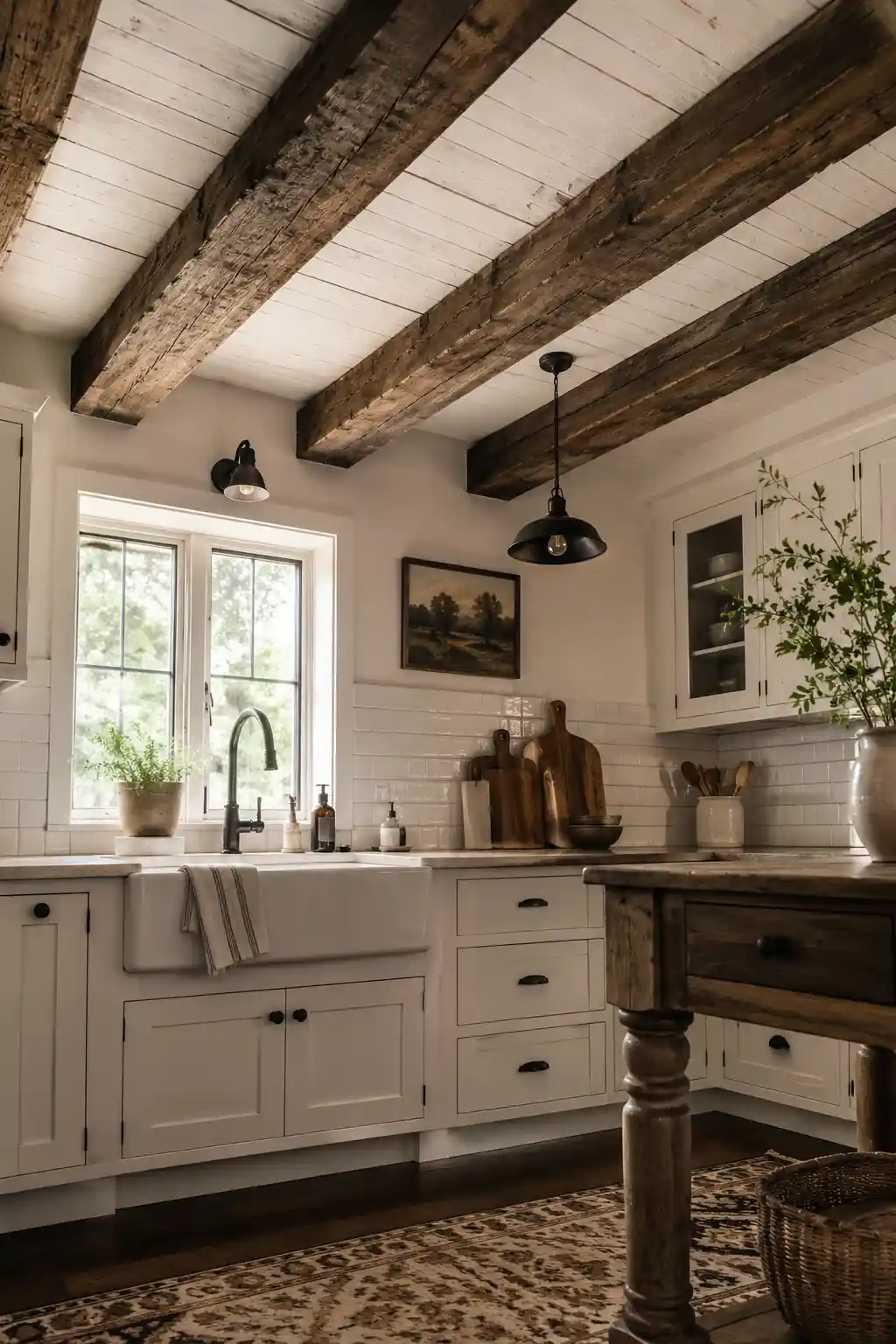 Modern Farmhouse with Exposed Beams