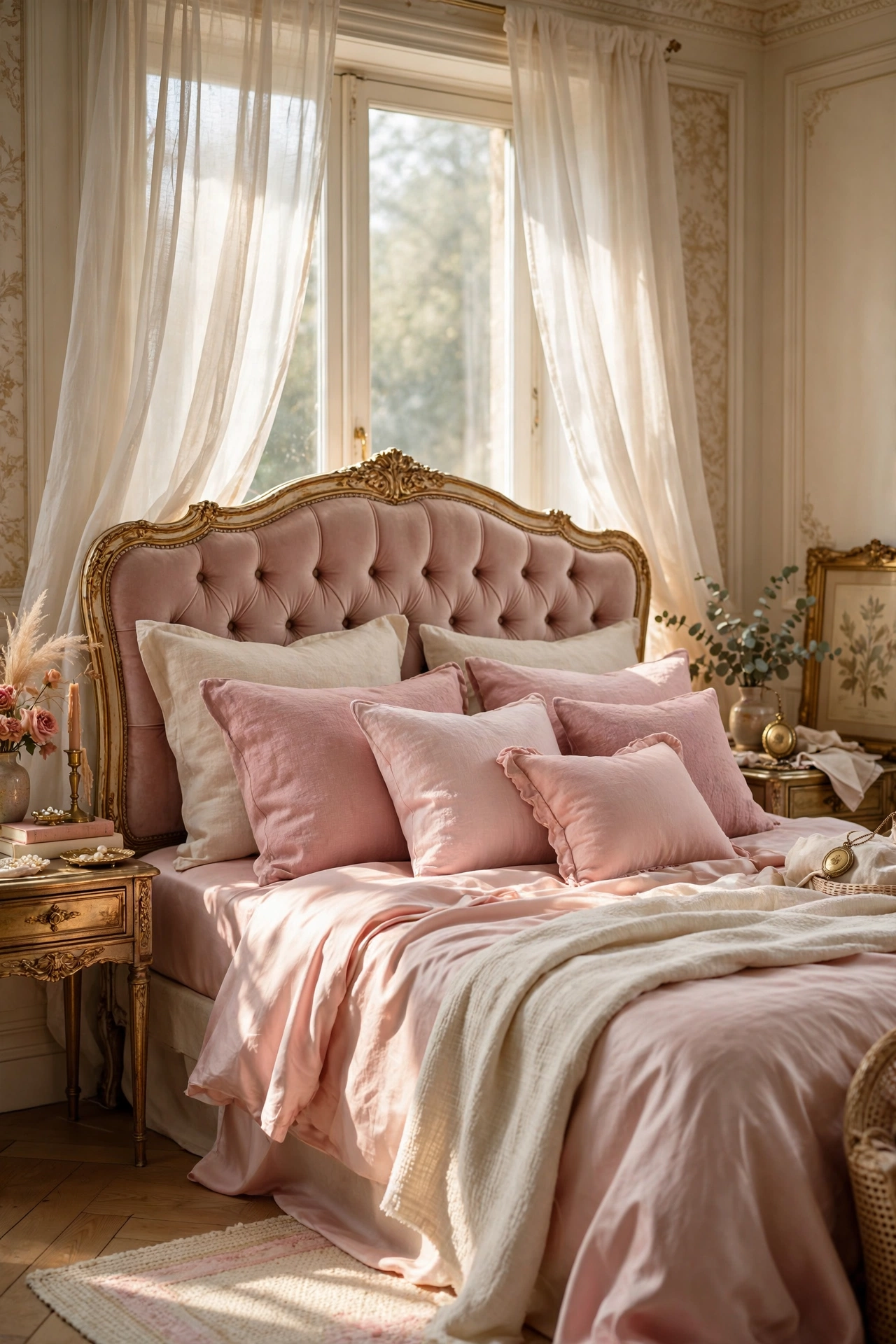 Blush Velvet and Gilded Accents