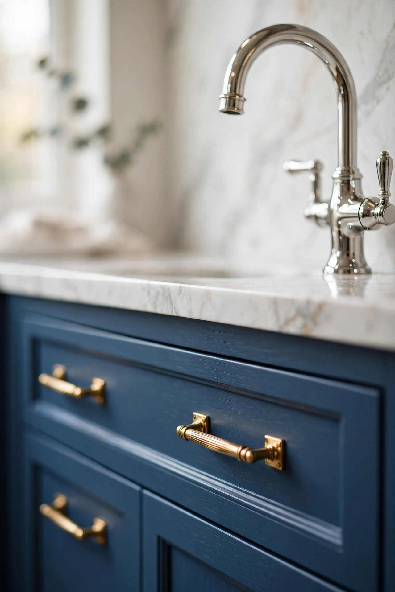 Mixing Metal Finishes to Complement Blue Tones