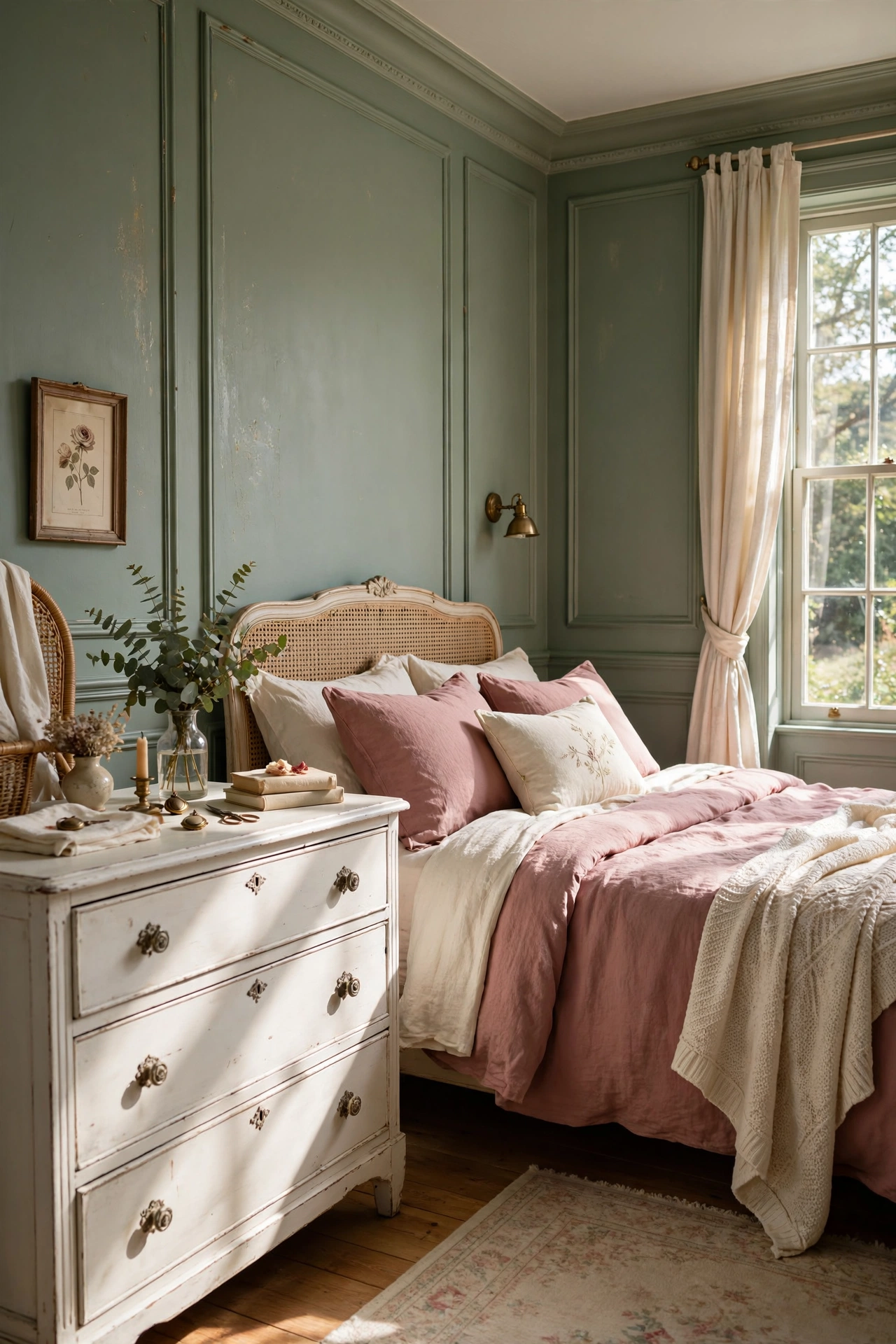 Soft Sage and Dusty Rose Tones