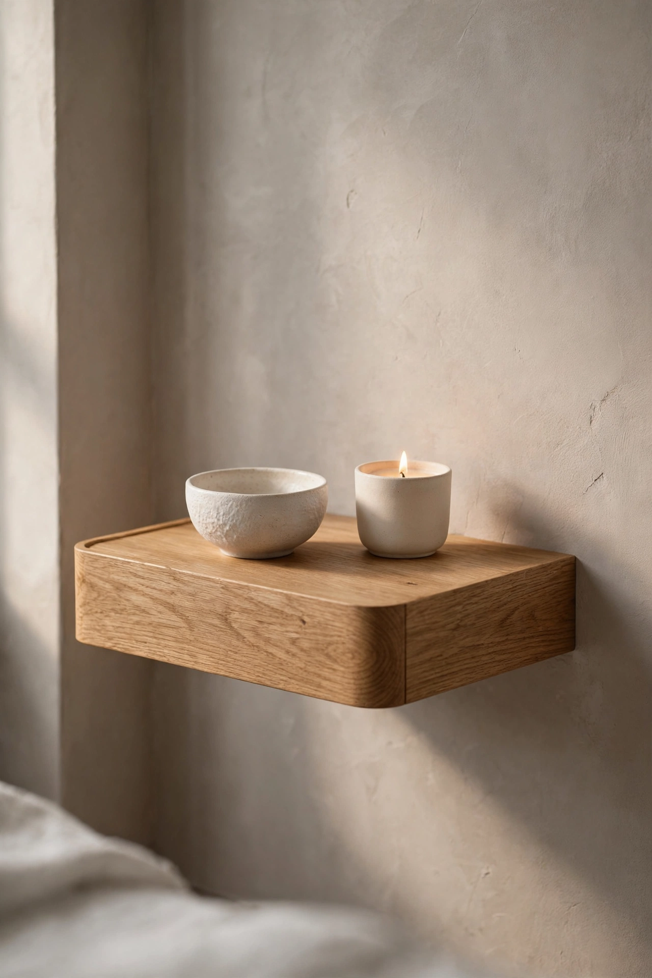 Airy Depth with Floating Oak Tables