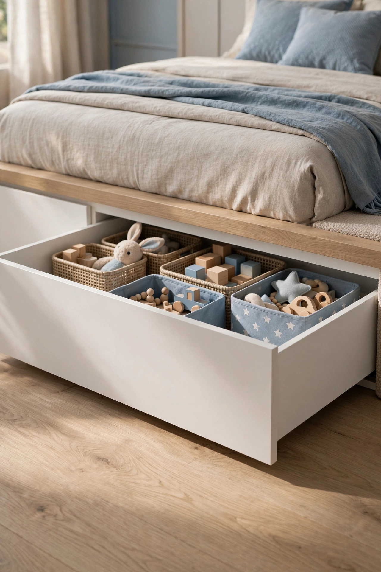 Integrated Under-Bed Storage Drawers