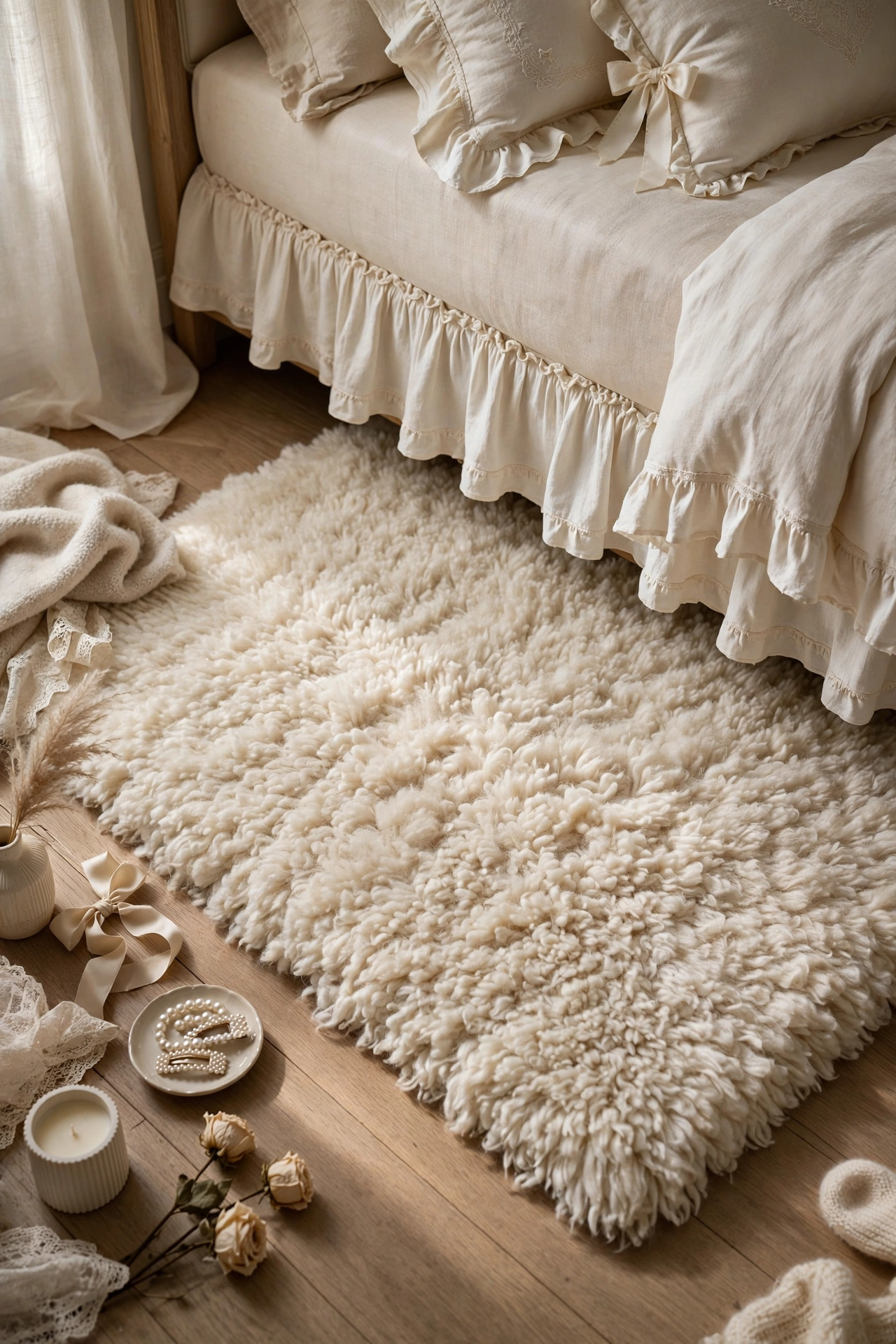 Plush Cream Area Rugs