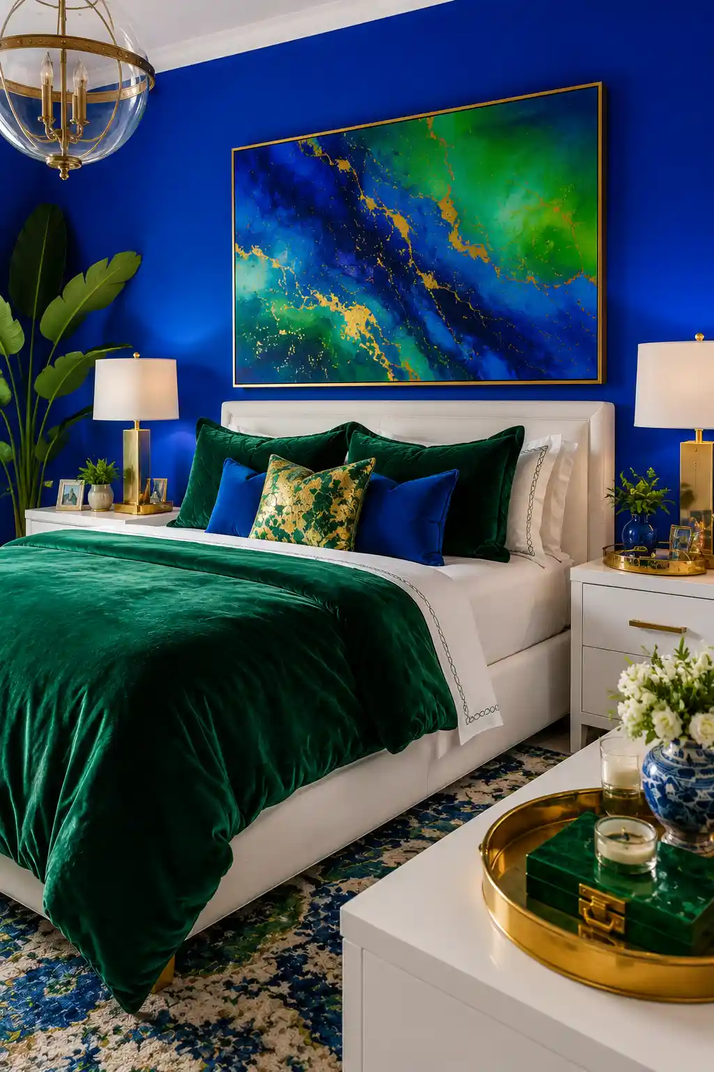 Bold Cobalt Blue and Emerald Green