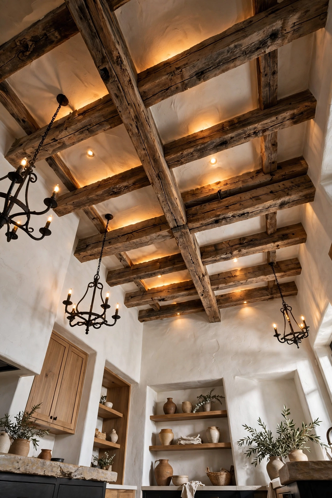 Add Warmth with Rustic Wood Beams
