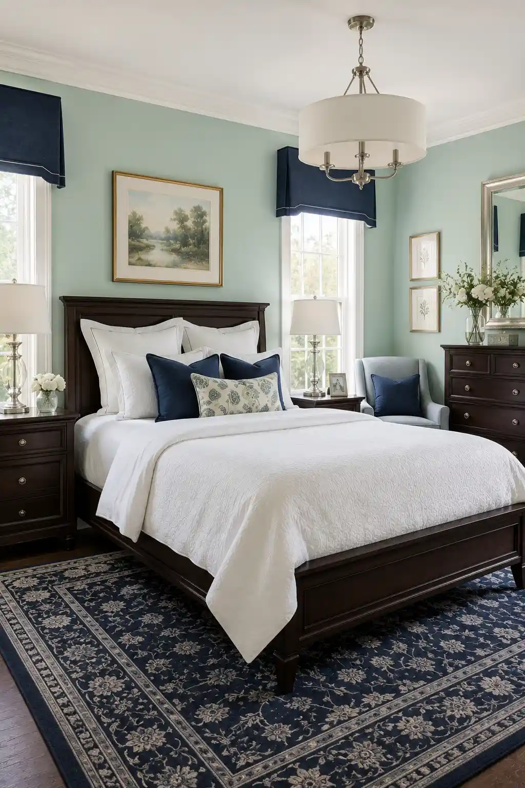 Classic Mint Green and Navy Blue